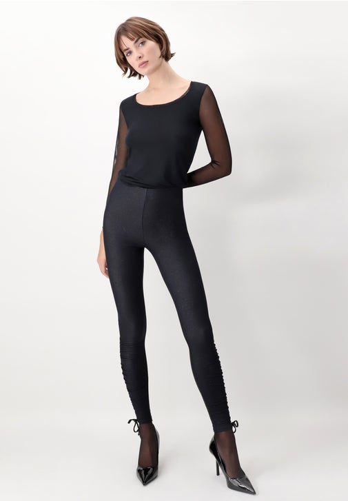 MAGLIA MANICA LUNGA CON DETTAGLI IN TULLE PERFECT LINE OROBLU'
