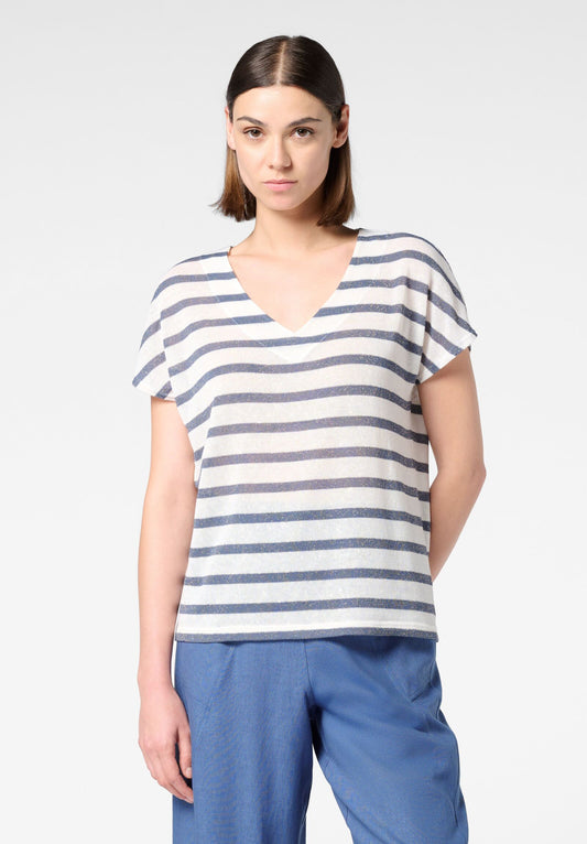 T-SHIRT A STRISCE LUREX OROBLÙ