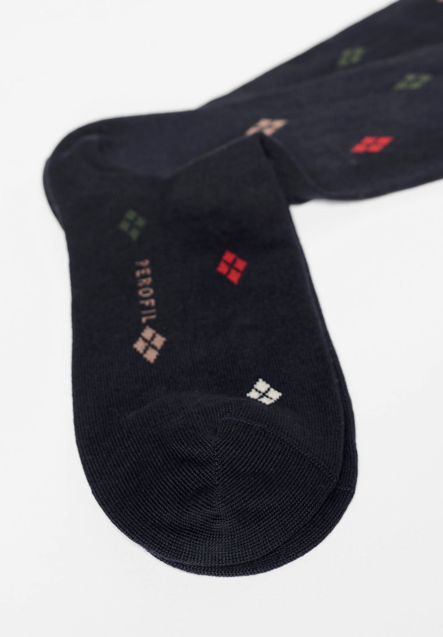 CALZA LUNGA IN COTONE E CASHMERE FANTASIA ARGYLE PEROFIL