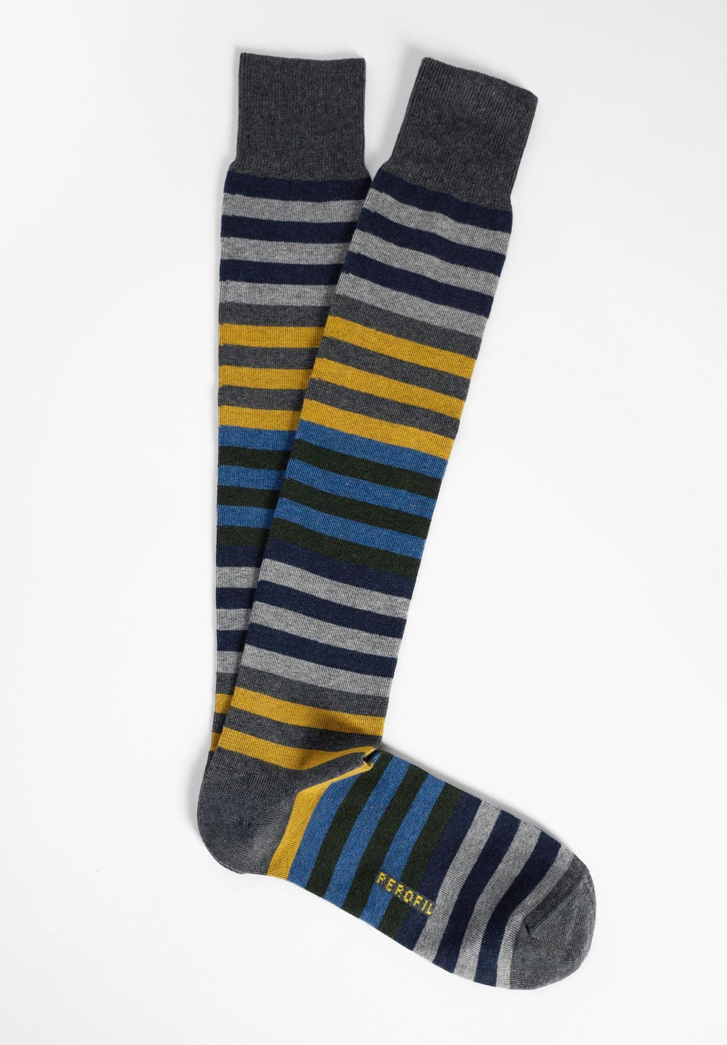 CALZA LUNGA IN COTONE FANTASIA A RIGHE PEROFIL