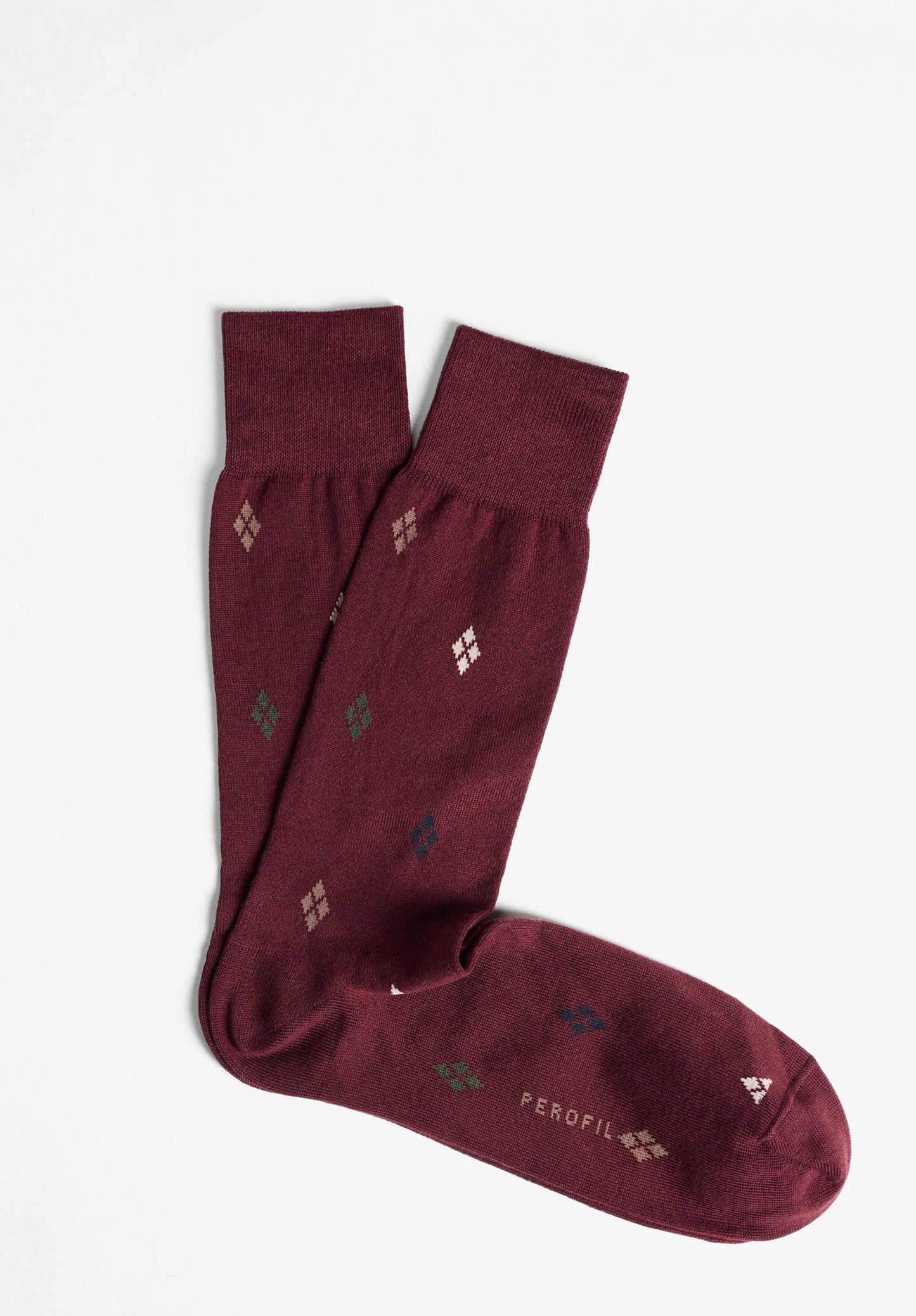 CALZA CORTA IN COTONE E CASHMERE DISEGNI ARGYLE PEROFIL