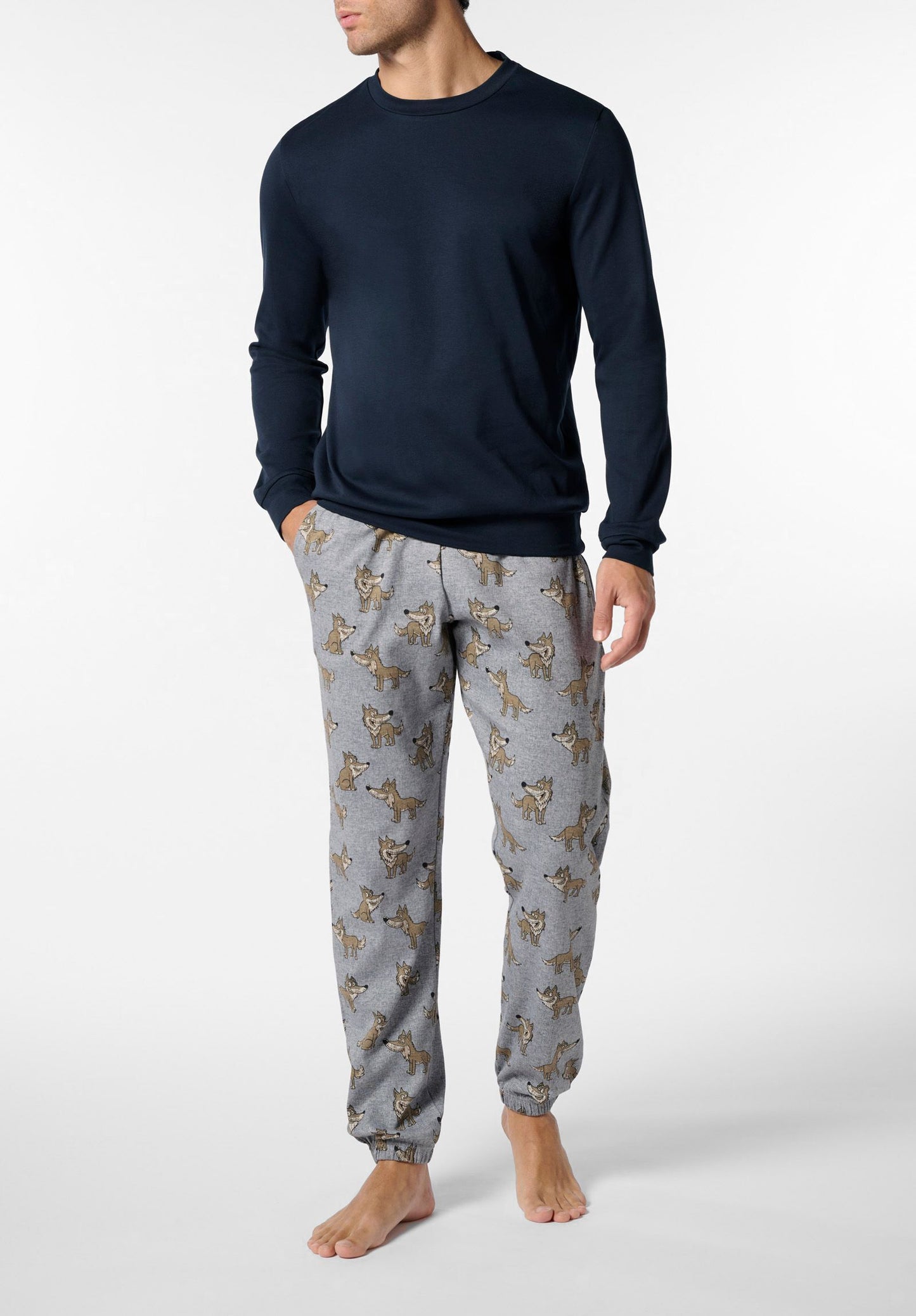 PIGIAMA UNISEX GIROCOLLO IN CALDO COTONE FANTASIA LUPO PEROFIL