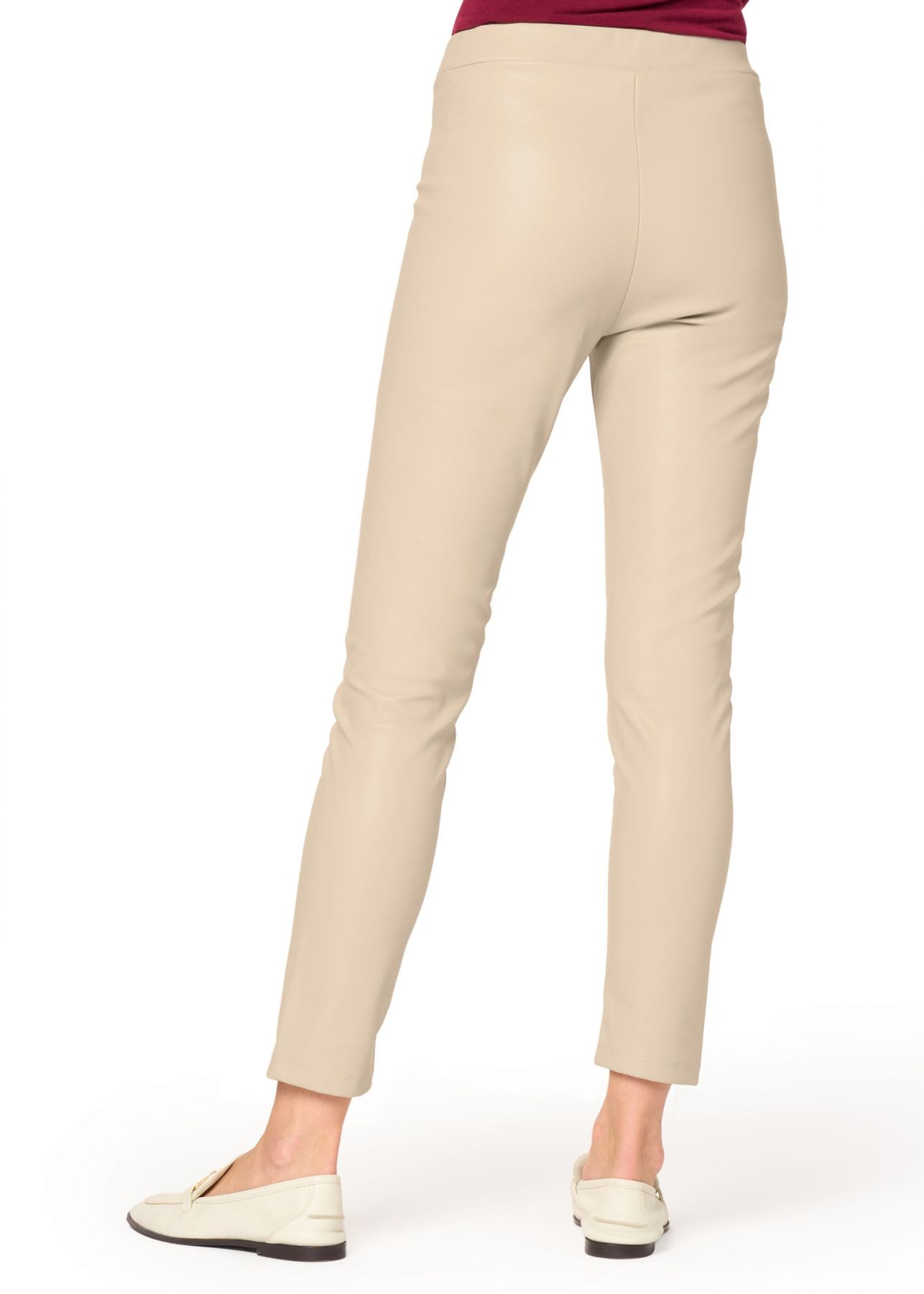 PANTALONE LEGGINGS CUIR BEIGE NATURALE PHILIPPE MATIGNON