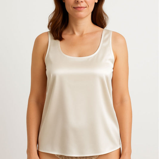 TOP IN RASO ELASTICIZZATO SPALLA LARGA MALAGA TRAMONTE