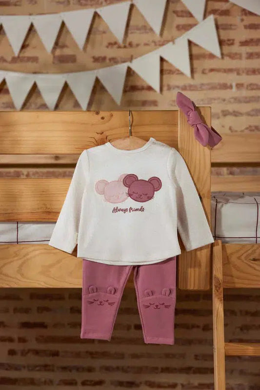 SET DA 3 BIMBA CON STAMPA TOPOLINI YSABEL MORA