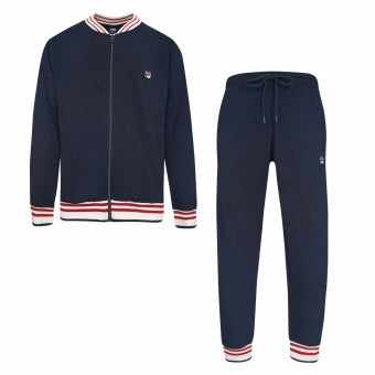 TUTA UOMO NEW NAVY CON ZIP IN COTONE FELPATO FILA