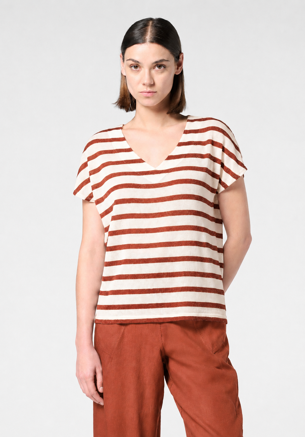 T-SHIRT A STRISCE LUREX OROBLÙ
