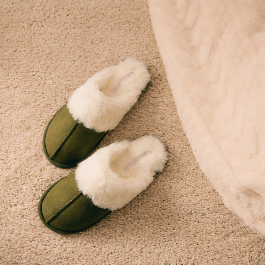 PANTOFOLE EFFETTO SCAMOSCIATO CON INTERNO IN PELLICCIA YSABEL MORA