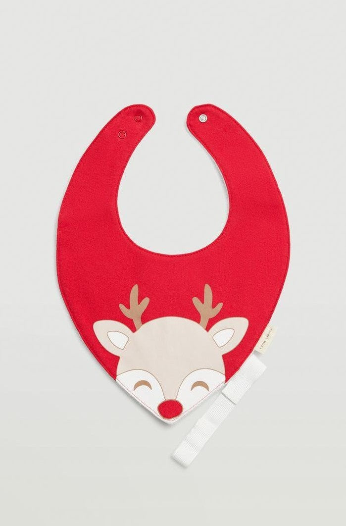 SET DI 2 BAVAGLINI IN COTONE NATURALE MODELLO BANDANA CHRISTMAS YSABEL MORA