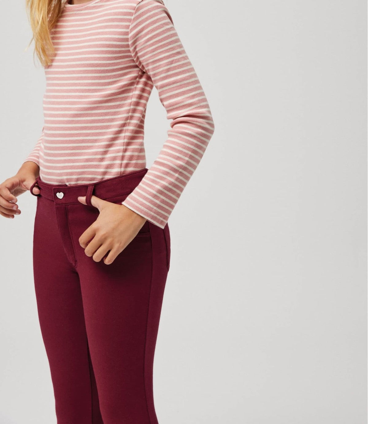 PANTALONE LEGGINGS TERMICO BORDEAUX COTONE BAMBINA YSABEL MORA