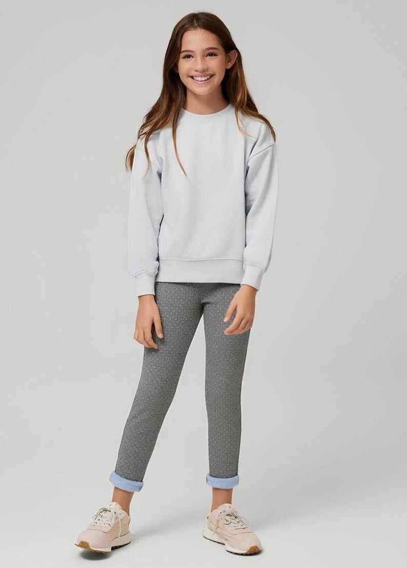 LEGGINGS TERMICO EFFETTO JEANS A POIS BAMBINA YSABEL MORA
