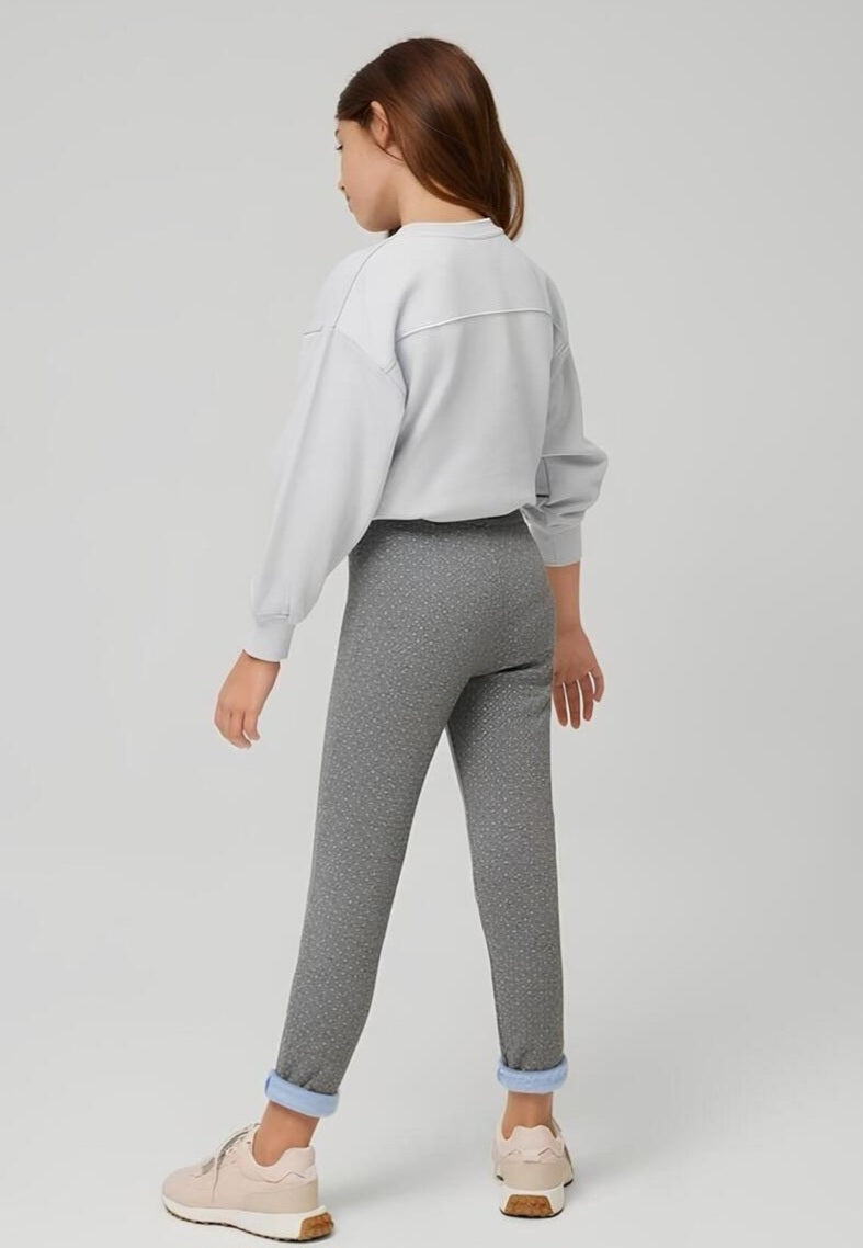 LEGGINGS TERMICO EFFETTO JEANS A POIS BAMBINA YSABEL MORA