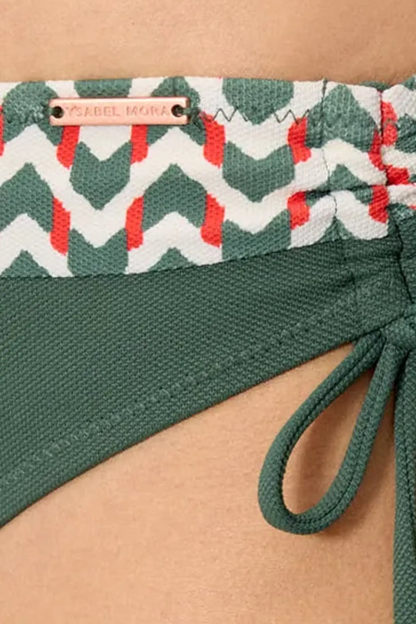 SLIP BIKINI VITA MIDI MODELLANTE IN MICROPIQUÈ VERDE BOTTIGLIA YSABEL MORA